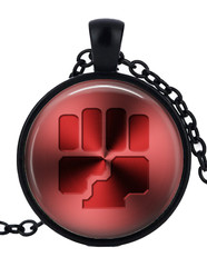 1 Fighting Black Bezel Necklace