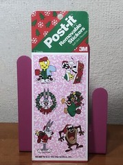 VTG 1991 Warner 3M Looney Tunes Post It Removable Stickers Christmas 2 Sheet NOS