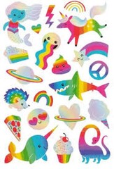 Assorted Rainbow Colorful Stickers Standard Glossy 4 Sheets by American Greeting