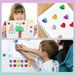 1000Pcs Heart Stickers, Heart Stickers for Kids, Foil Glitter 1 Inch Self Adhesi