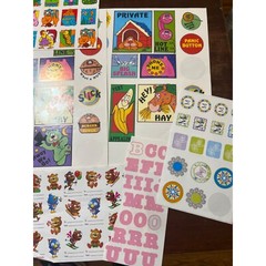 Vintage Sticker Collection Assorted Themes Designs Retro Graphics Classroom