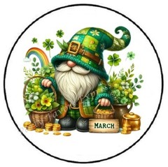 MARCH GNOME MONTH ST PATRICKS DAY ENVELOPE SEALS LABELS STICKERS PARTY FAVORS