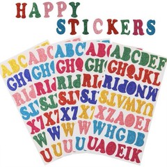 5 Sheets 210PCS Colorful Glittery Foam Self Adhesive Letters