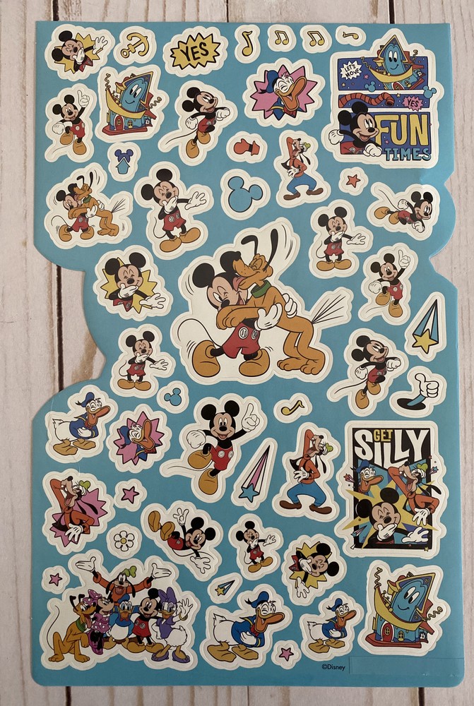 Mickey Mouse Pluto Goofy Minnie Donald Duck Single Sheet Stickers Disney New Kid