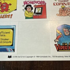 VTG 1984 Scholastic Book Club Sticker Sheet Pac Man Pickles Video Games RL Stine