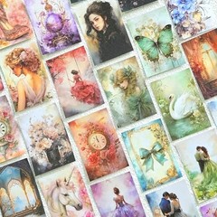 Set of 6 Washi Stickers for Journaling – 300 Pcs – Retro Romance – 6 Sets