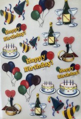 CELEBRATION Rub-On(6”x 9”)Happy Birthday•Wedding•Balloon•Champagne •Party•Cake•