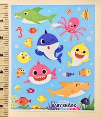 Baby Shark Sticker sheet Large Format.