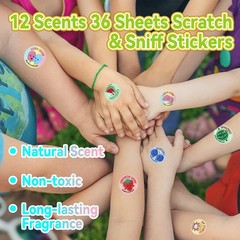 VKPI Scratch and Sniff Stickers – 864 Pieces, 12 Different Scents, Multicolor