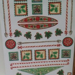 12″ Christmas Borders Photo Corners Green/Red Holly SCRAPBOOK Stickers