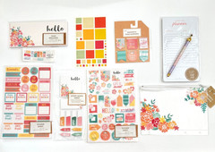 PLANNER KIT LOT Happy Summer Brights STICKERS PEN POUCH DIVIDERS STICKy NOTES