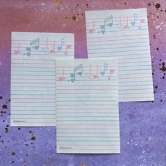 Vintage 80s 90s Hallmark Cards Inc. Music Note Stationary Paper Three Sheets Lot