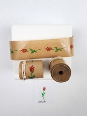 *RARE* Vintage Lot of 200+ Red Rose w/Clear Back Envelope Seals/Sticker Rolls