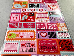 K&Company Smooch Word Embossed Stickers Love Birds Scrapbooking Card Making