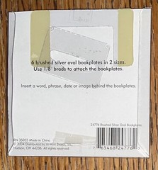 JoAnn Scrap Essentials Brushed Silver Oval Bookplates Frames 3D Scrapbook Crafts