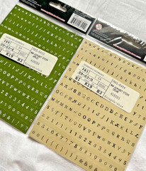 MY LITTLE SHOEBOX Scrapbook Mini Alphabet Stickers Apple Green & Cream 460 x 2