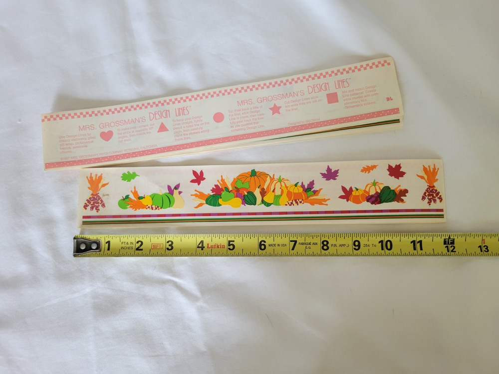 Stickers Mrs. Grossman’s Design Lines Fall Pumpkins Thanksgiving Set of 12