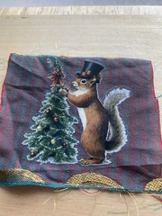 Whimsical Squirrel , Handmade Ephemera, Scrapbook,Junk Journal,tag,embellishment