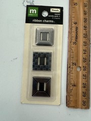 Making Memories Details Square Variety Pack 1 Ribbon Charms 3PC Scrapbooking Art
