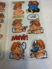 (2) Sheets 80s Cartoons Marvin Puffy Sticker Born To Be Wild Fat Comedy Red Hair