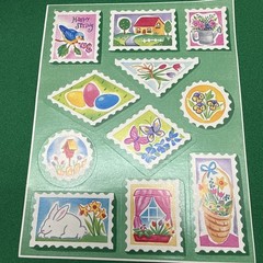 VINTAGE Eureka/HAPPY SPRING STICKERS/American Greetings Birds/ Unknown Foil Egg