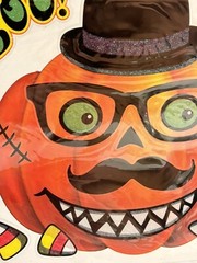 2020 Halloween Stickers glitter Pumpkin Jack O Lantern decor carving accents