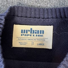 Urban Pipeline Mens Knit Crew Neck Sweaters Arctic Navy Large Grandpa Sweater