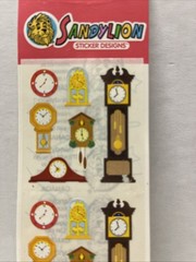 Vintage Sandylion Kromekote CLOCKS sticker grandfather clock, unused Sealed