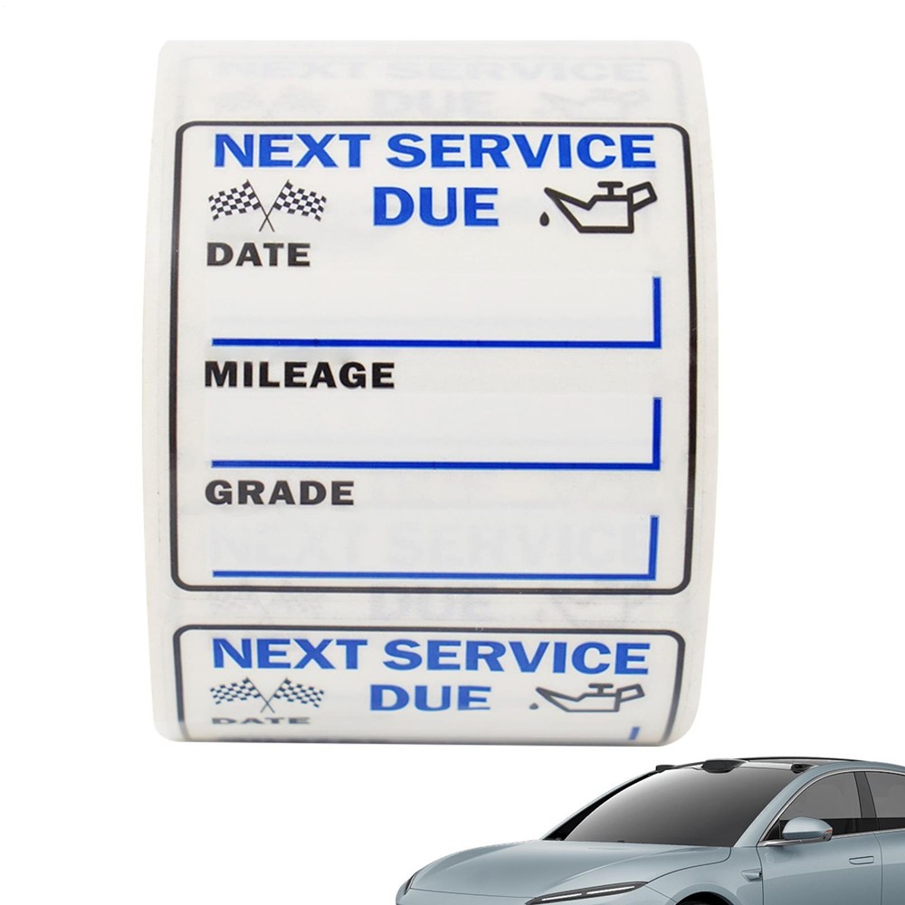 250pcs Oil Change Stickers Next Service Due Reminder Roll Car Window Sheet Label