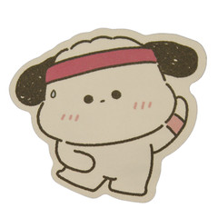 Puppy Dog Pink Head Band Exercise Workout Stretch Cute Chibi Kawaii Sticker