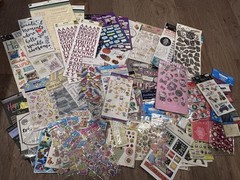 HUGE Lot 75+ Sheets Scrapbooking / Art Supplies / Embellishments Stickers Stamps