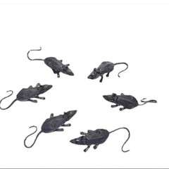 25 Black Creepy Rubber Mice 3.5″ Halloween Decor 5-Pack Set NEW Spooky