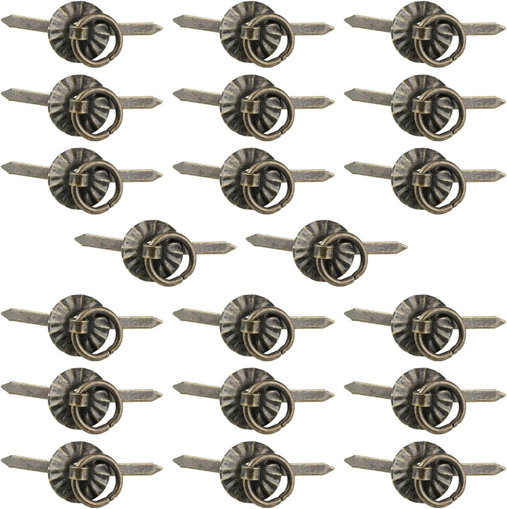20Pcs Metal Brad Fasteners Mini Pull Ring Handle Lightweight Vintage Decorative