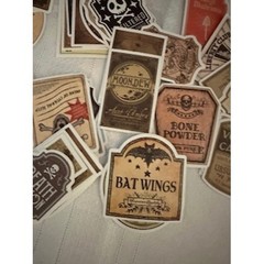 50PCS Vintage Apothecary Potion Label Stickers Gothic Witchy Halloween Decals