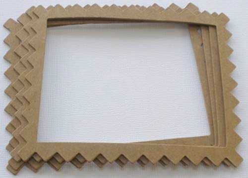 {6} *ZIG ZAG FRAME* Bare Picture Frames Chipboard Die Cuts – 3 5/8″ x 4 1/2″