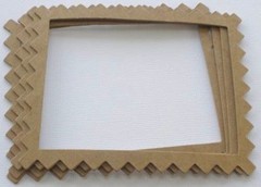 {6} *ZIG ZAG FRAME* Bare Picture Frames Chipboard Die Cuts – 3 5/8″ x 4 1/2″
