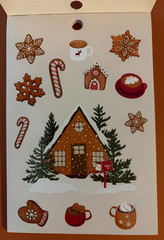 RECOLLECTIONS GINGERBREAD HOUSE STICKER BOOK 237 PC 12 SHEET GINGERBREAD FOREST