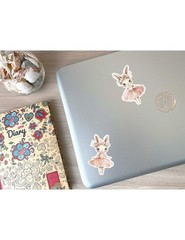 Ballerina Bunny Die Cut Vinyl Stickers Set Scrapbooking Laptop Waterbottle
