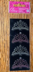 Jolees Mini Princess Tiara Bling Pink Silver Crowns Queen Scrapbook Stickers 4×2