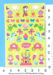 Vintage Princess Castle Cupcakes Dragons Unicorns Sweet Treats Sticker Sheet