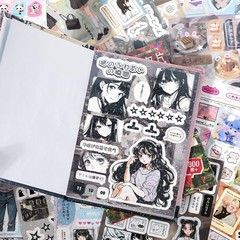 800+ PCS Kawaii Retro Anime Stickers Book | Cute Manga Die-Cut for Scrapbooking,