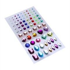 Self-adhesive Sticker Acrylic Rhinestone Jewels Gems Sticker Sheets Mixed Shapes