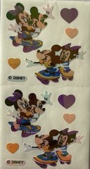 OPAL SKATING MICKEY & MINNIE Stickers(10pc)Disney•Cartoon Character•Card Making•