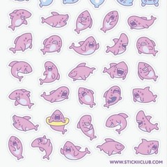 Stickii – Seal & Shark Stickers – Mini Kawaii Sea Life Sticker Sheet – Planners