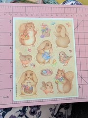 Vintage Hallmark Stickers Bunny Squirrel Robin Bird Spring 1 Sheet
