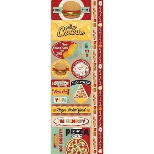 Reminisce Signature Series Cardstock Combo Sticker, 4.25 by 12-Inch, Fast Food