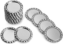 100 Flattened Chrome Bottle Caps Silver DIY Flat Bottle Caps