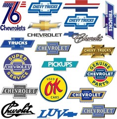 CHEVROLET BRANDING VARIETY DIE CUT VINYL 50 CT STICKER PACK