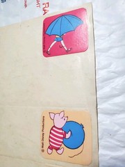 2 Lot Super Early Rare Vintage Disney Winnie The Pooh & Mary Poppins Stickers