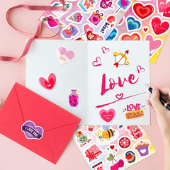 Valentines Heart Stickers for Kids, 40 Sheets, 665PCS Valentines Day Love Sticke